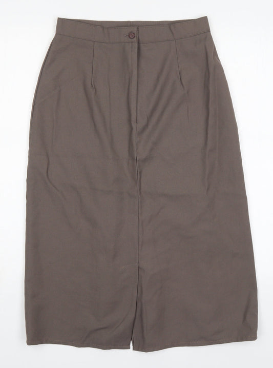 Saira Wilde Womens Brown Polyester Straight & Pencil Skirt Size 14 Button
