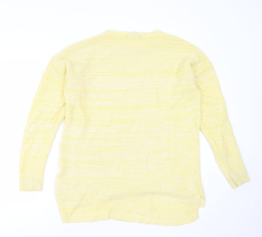 Peacocks Womens Yellow Round Neck Acrylic Pullover Jumper Size L