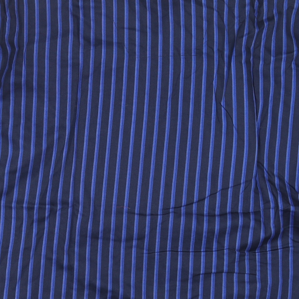 Littlewoods Mens Blue Striped Cotton Pyjama Top Size XL Button
