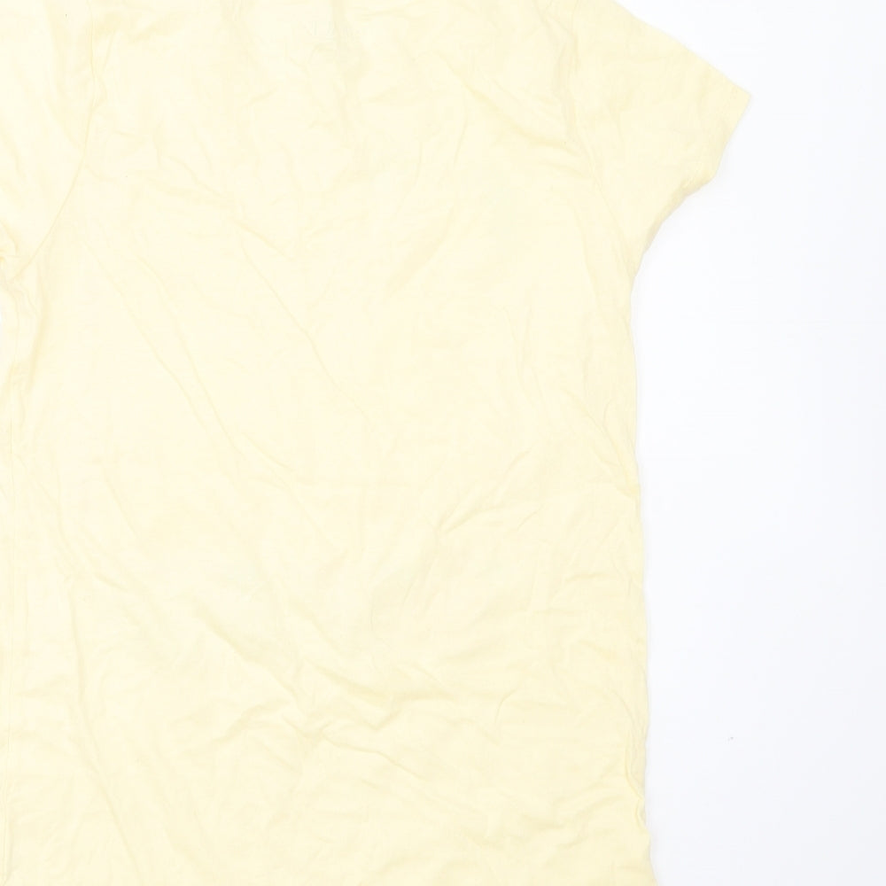 PLACE Girls Yellow Cotton Basic T-Shirt Size 10 Years Round Neck - snap queens