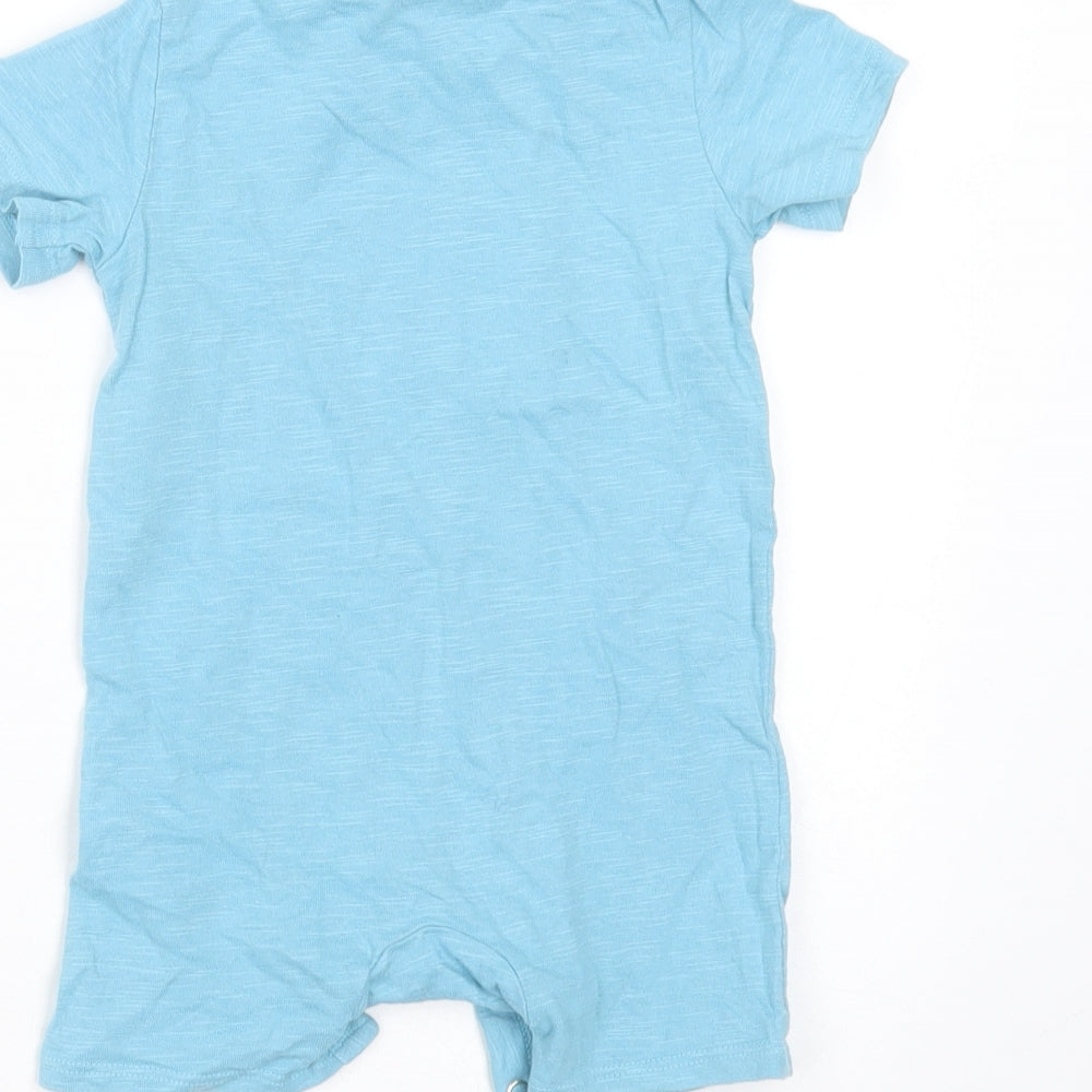 F&F Baby Blue Cotton Babygrow One-Piece Size 9-12 Months - little dude big adventure