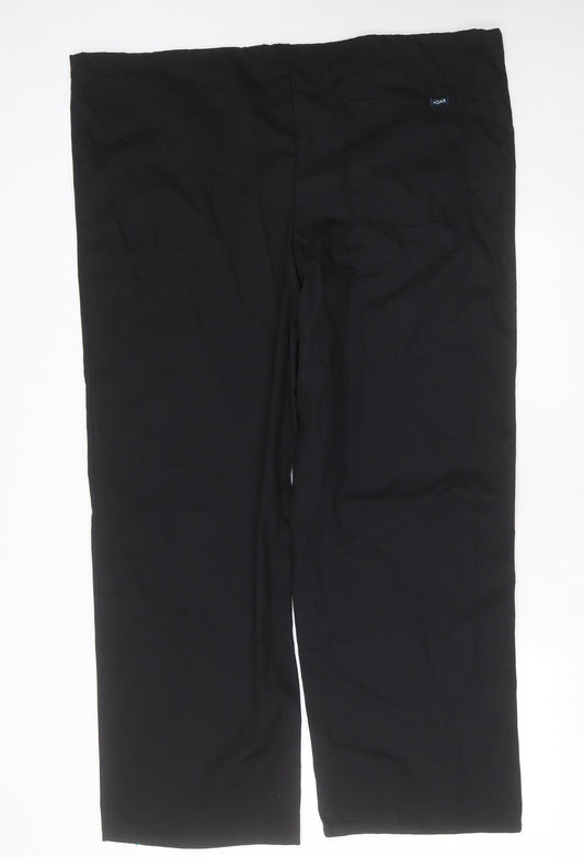 Adar Womens Black Polyester Trousers Size 2XL L30 in Regular