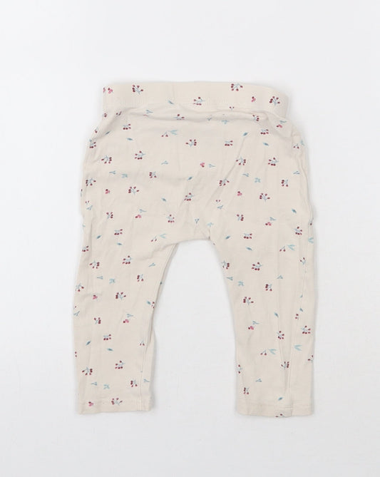 George Girls Ivory Geometric Cotton Pedal Pusher Leggings Size 6-9 Months Pullover - Berries