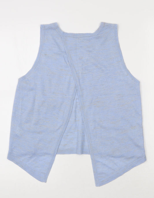 River Island Womens Blue Acrylic Basic Tank Size 6 Round Neck - Open back