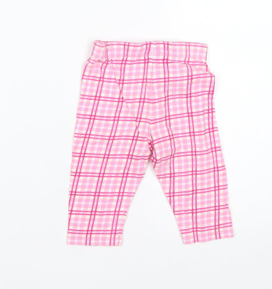 NEXT Girls Pink Plaid Pyjama Pants Size 3-6 Months