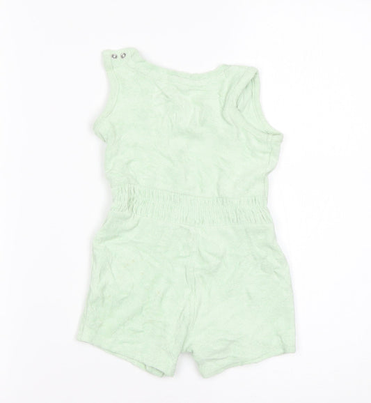 Primark Girls Green Cotton Romper One-Piece Size 6-9 Months