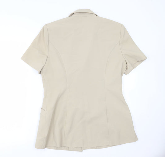 Select Womens Beige Polyester Jacket Suit Jacket Size 14