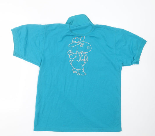 Kustom Kit Womens Blue Cotton Basic Polo Size M Collared - dog