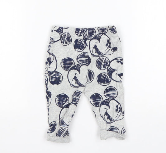 George Boys Multicoloured Animal Print Cotton Sweatpants Trousers Size 3-6 Months - Mickey Mouse
