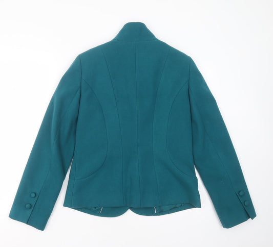 Sophie Gray Womens Green Jacket Coat Size 10 Button