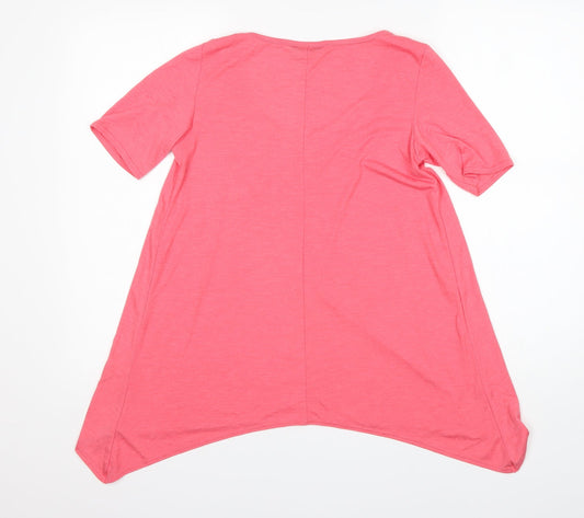 Dorothy Perkins Womens Pink Polyester Basic T-Shirt Size 10 Round Neck