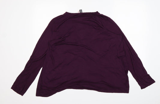 Midnight Womens Purple V-Neck Modal Cardigan Jumper Size M
