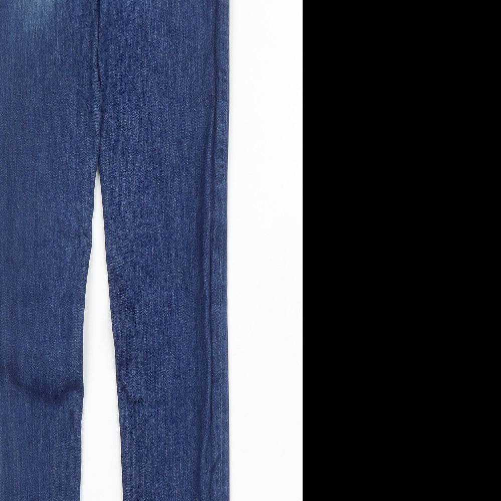 Zara Girls Blue Cotton Skinny Jeans Size 9 Months L24 in Regular Zip