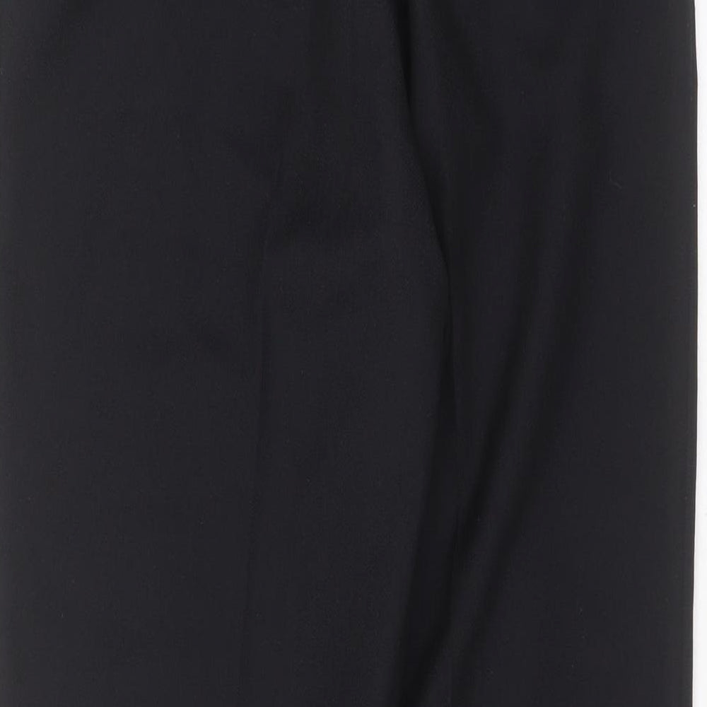 Soon Womens Black Herringbone Polyester Trousers Size 10 L26 in Regular