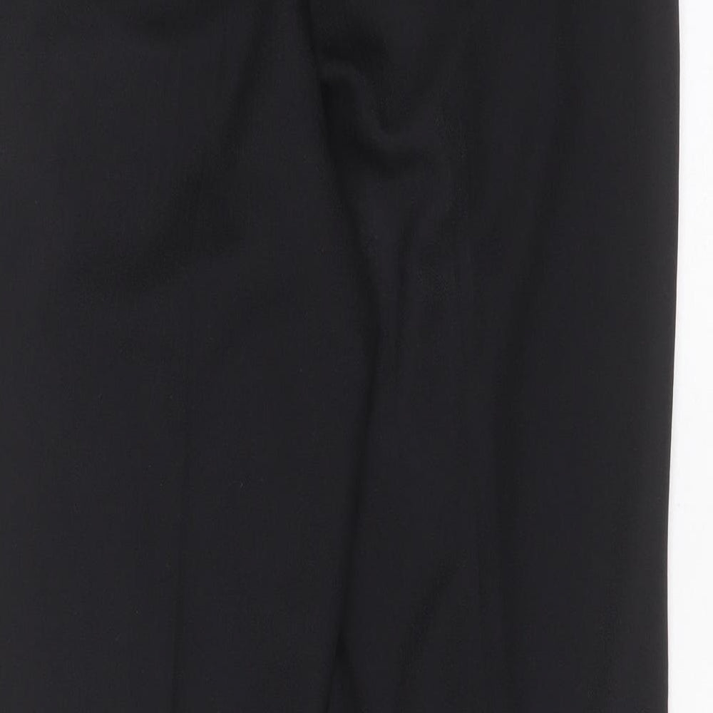 Papaya Womens Black Herringbone Polyester Trousers Size 10 L27 in Regular