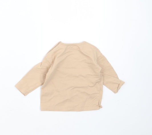 George Baby Beige Cotton Pullover Jumper Size 0-3 Months - my auntie