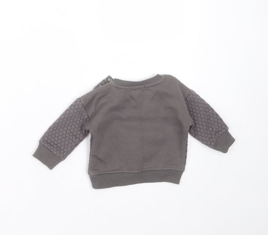 Primark Baby Grey Geometric Cotton Pullover Jumper Size 0-3 Months - be kind