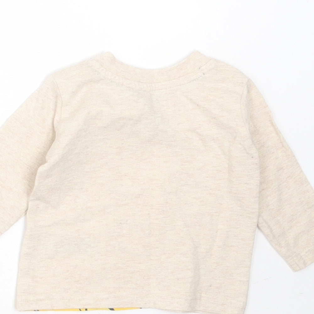 Primark Baby Beige Cotton Basic T-Shirt Size 0-3 Months Round Neck - Simba Lion King