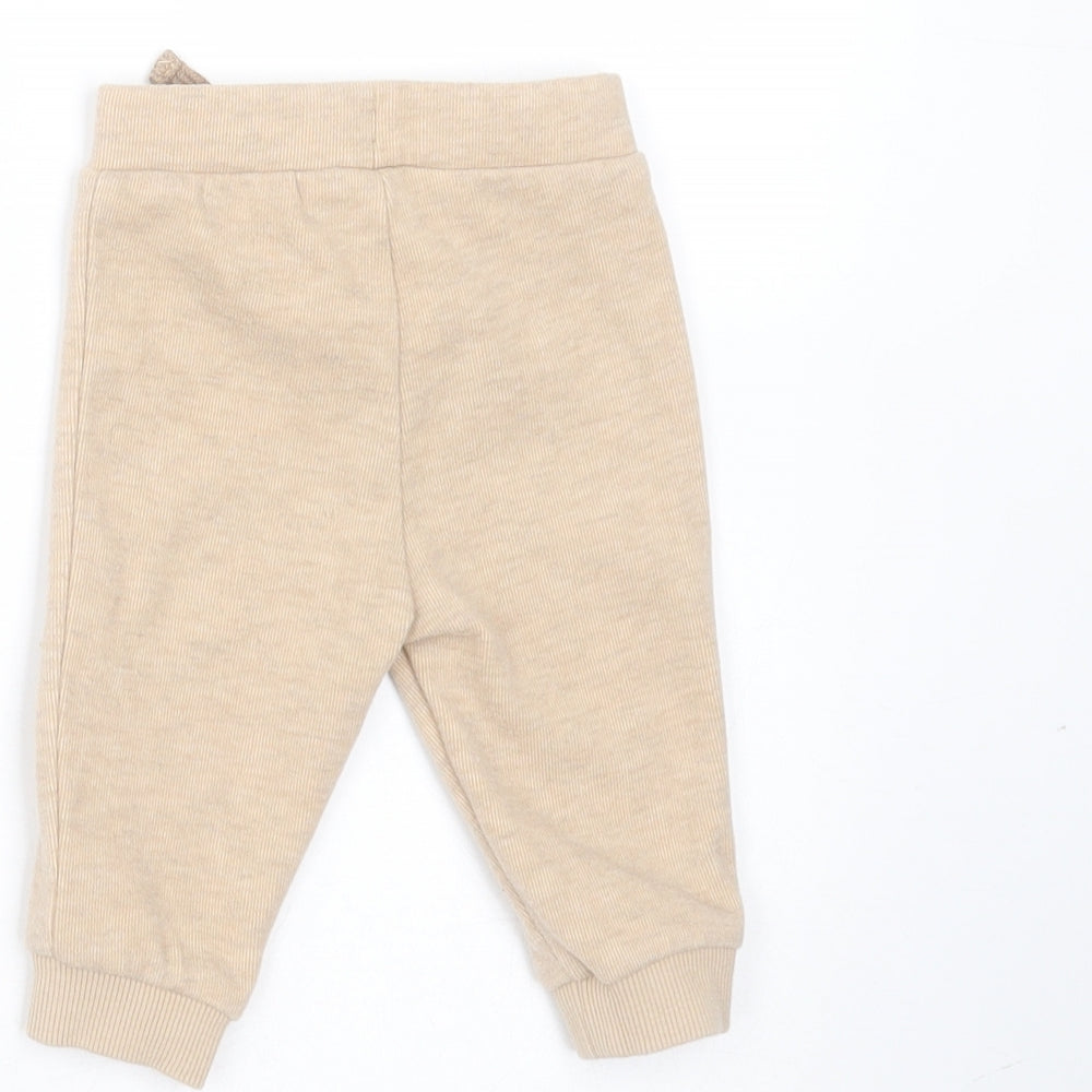 George Baby Beige Polyester Jogger Trousers Size 0-3 Months - mickey mouse
