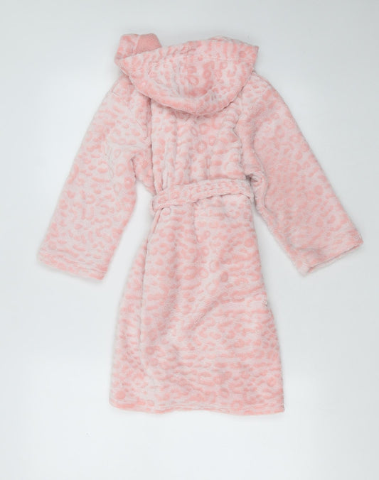 SLEEP BOUTIQUE Girls Pink Geometric Polyester Top Robe Size 5-6 Years Tie
