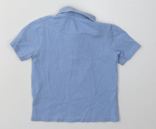 Matalan Boys Blue Cotton Pullover Button-Up Size 5 Years Collared Button - School Wear