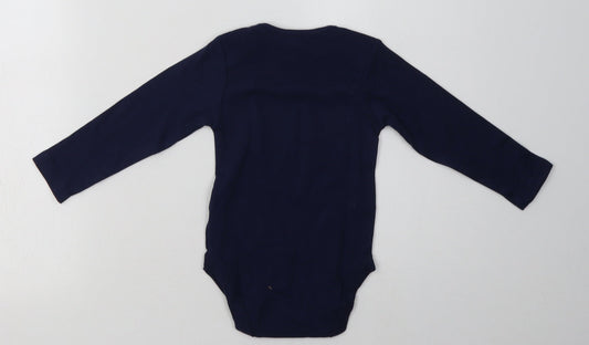 George Boys Blue Cotton Babygrow One-Piece Size 18 Months Buckle