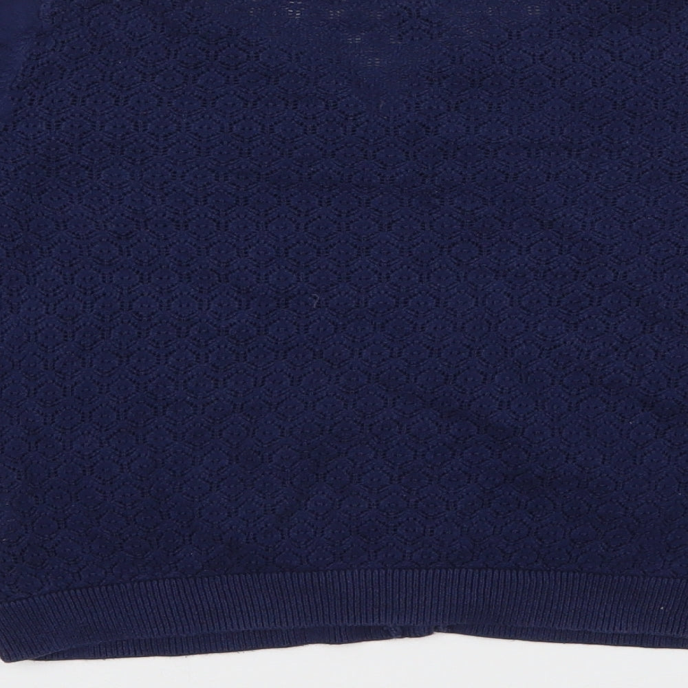 Gap Girls Blue Crew Neck Cotton Cardigan Jumper Size 12 Years Button