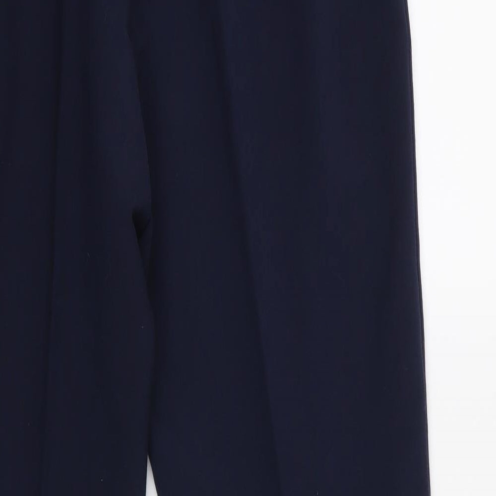 Preworn Womens Blue Polyester Dress Pants Trousers Size 14 L30 in Regular Zip