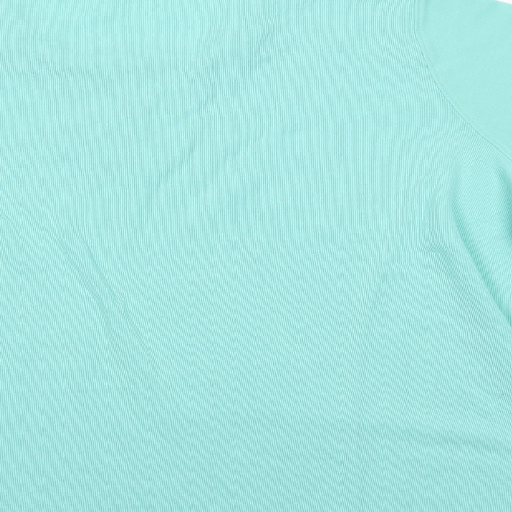 BM Womens Green Cotton Basic Blouse Size XL Crew Neck