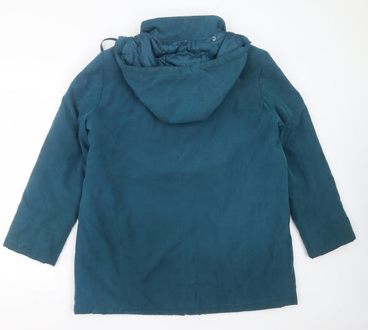 BM COLLECTION Womens Blue Jacket Coat Size M Zip