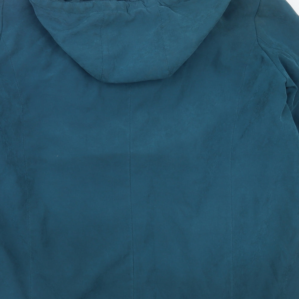 BM COLLECTION Womens Blue Jacket Coat Size M Zip