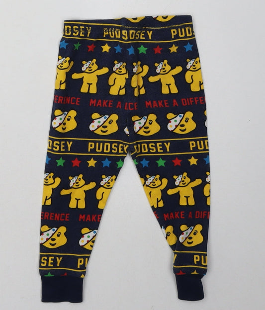 George Boys Blue Geometric Cotton Pyjama Pants Size 2 Years - Pudsey