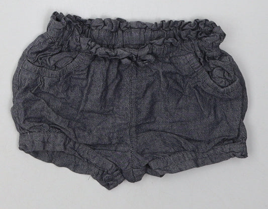 Preworn Baby Grey Cotton Shorts Outfit/Set Size 9-12 Months
