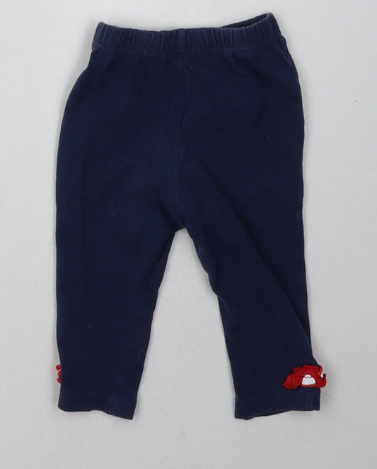 George Girls Blue Cotton Sweatpants Trousers Size 6-9 Months - Disney