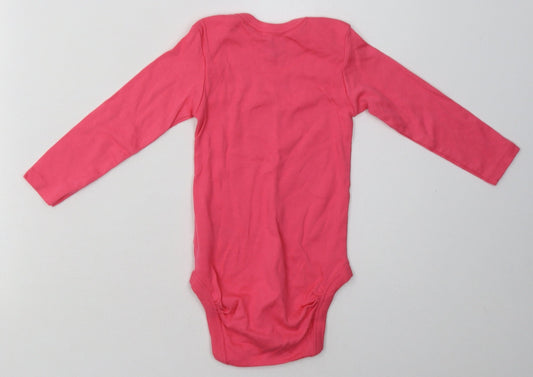 Lupilu Girls Pink Cotton Babygrow One-Piece Size 18 Months Buckle - pretty cool kitty