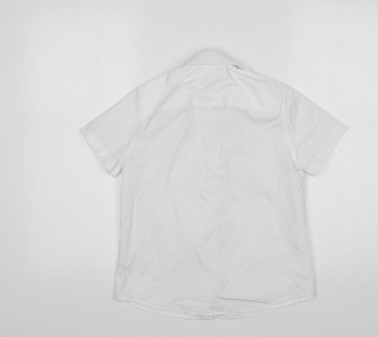 F&F Boys White Polyester Basic Button-Up Size 9-10 Years Collared