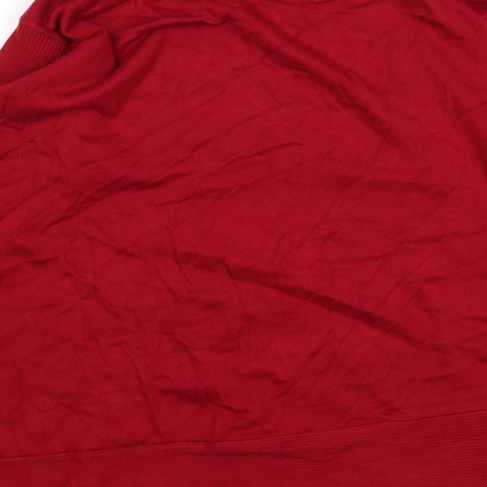Bonmarché Womens Red Round Neck Viscose Pullover Jumper Size 14