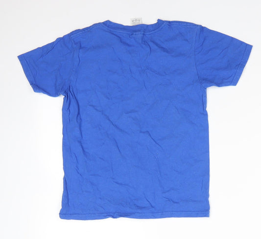 Gildan Boys Blue 100% Cotton Basic T-Shirt Size 7-8 Years Round Neck - Tractors
