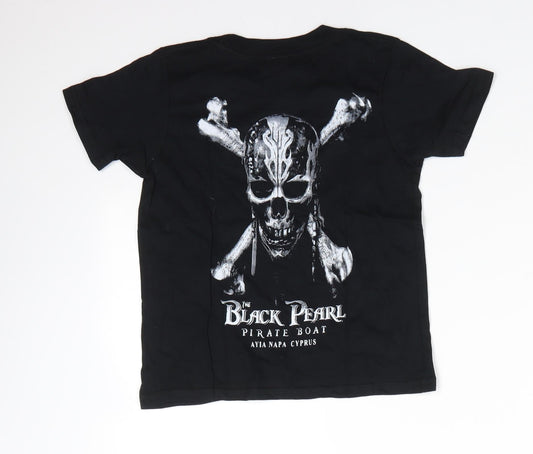 Gildan Boys Black 100% Cotton Basic T-Shirt Size 3-4 Years Round Neck - Ayia Napa Cyprus
