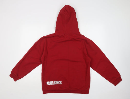 Awdis Womens Red Cotton Pullover Hoodie Size S