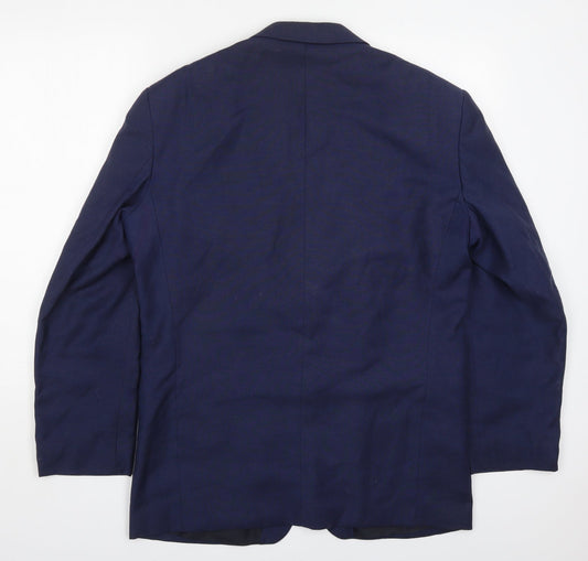 Pullman Mens Blue Viscose Jacket Suit Jacket Size 40