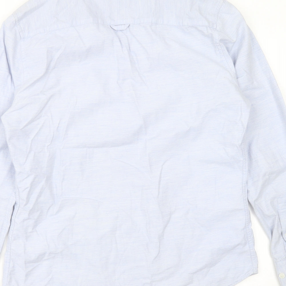 Burton Mens Blue Cotton Button-Up Size M Collared Button