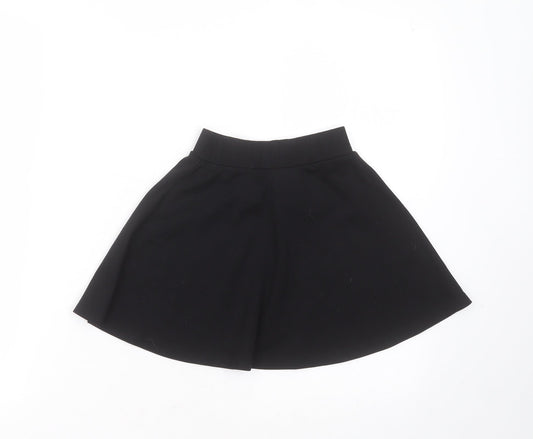 NEXT Girls Black Polyester Skater Skirt Size 6 Years Regular - school