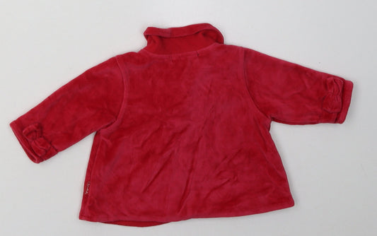 Pumpkin Patch Girls Red Basic Jacket Jacket Size 3-6 Months Buckle
