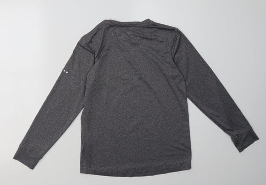 Matalan Boys Grey Polyester Basic Casual Size 10-11 Years Crew Neck Pullover
