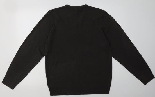 Marks and Spencer Mens Grey Acrylic Pullover Sweatshirt Size M