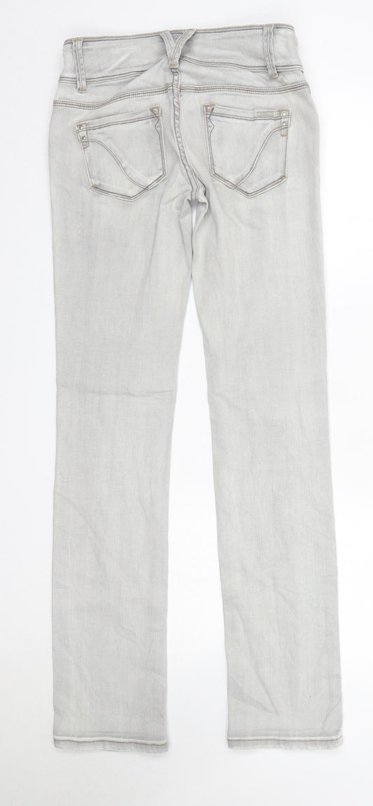Promod Womens Grey Cotton Straight Jeans Size 8 L32 in Regular