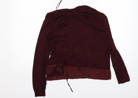 H&M Womens Purple V-Neck Acrylic Cardigan Jumper Size M