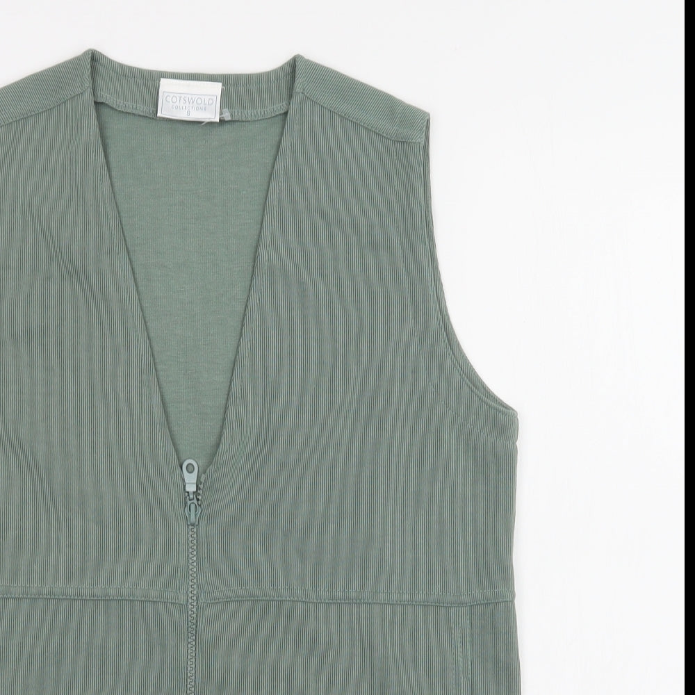 Cotswold Collections Womens Green Gilet Waistcoat Size S Zip