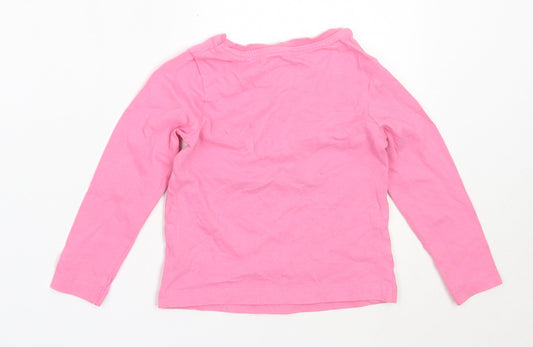 George Girls Pink Cotton Basic T-Shirt Size 2-3 Years Round Neck